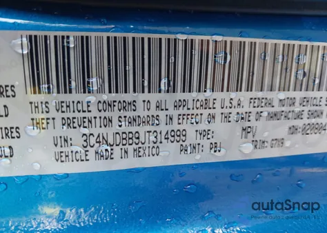 2018 Jeep Compass Latitude 4X4 z USA, uszkodzony, nr VIN 3C4NJDBB9JT314999